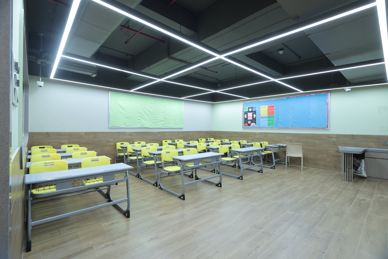 Modern classroom interior at Bunts Sangha School, Borivali